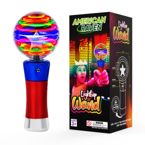 LED Light Up Spinning Glow Sticks Magic Wand Bubble Party Favors Light Up Stick Sensory Magic Ball Wand Toys for Birthday Gift Set or Party Pack Bulk for Boys and Girls-Batteries Included