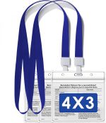 ID Card Protector and Holder (2 Pack + 2 Lanyard, 4 x 3 in)